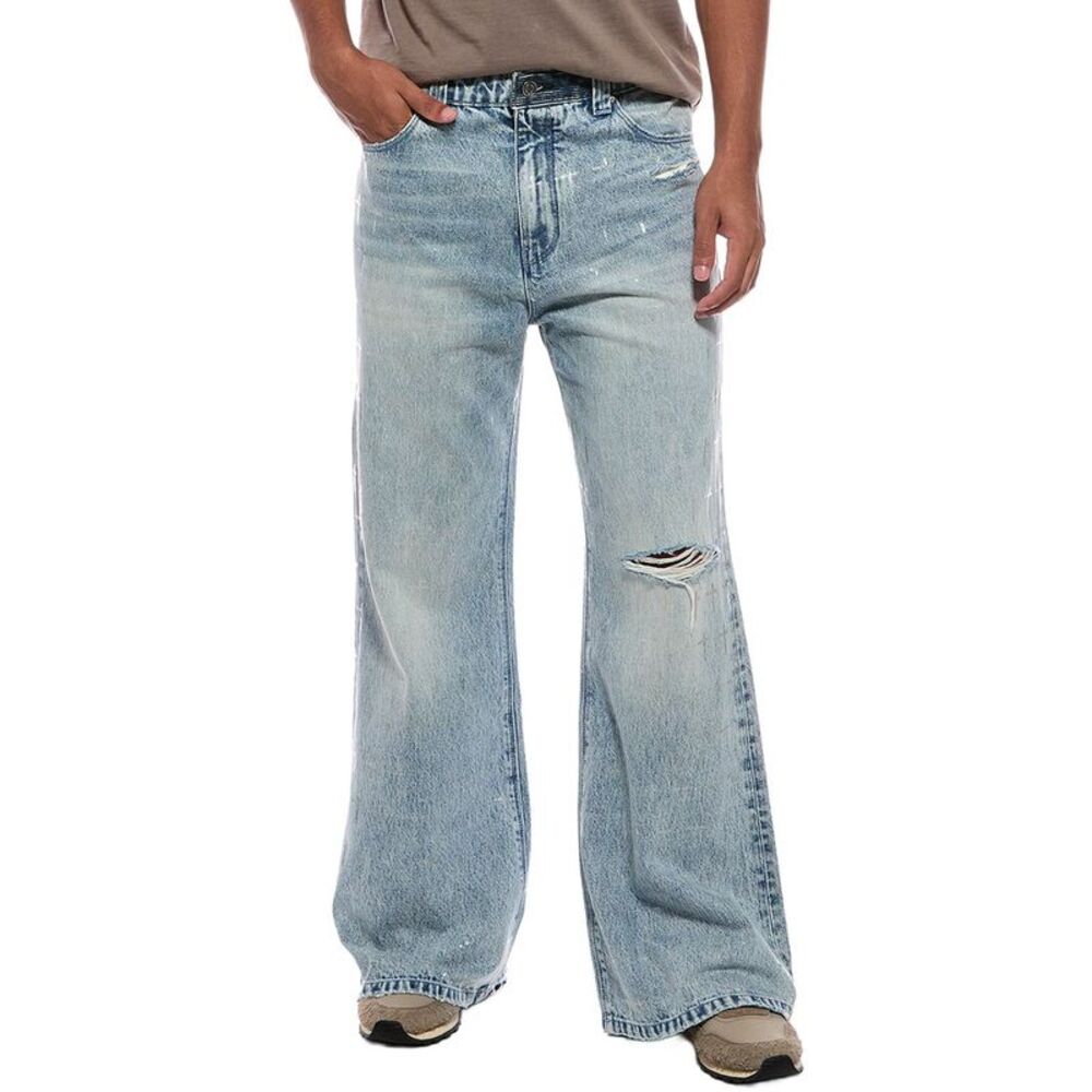 Rta Mens  Hugh Wide Flare Jean, Blue